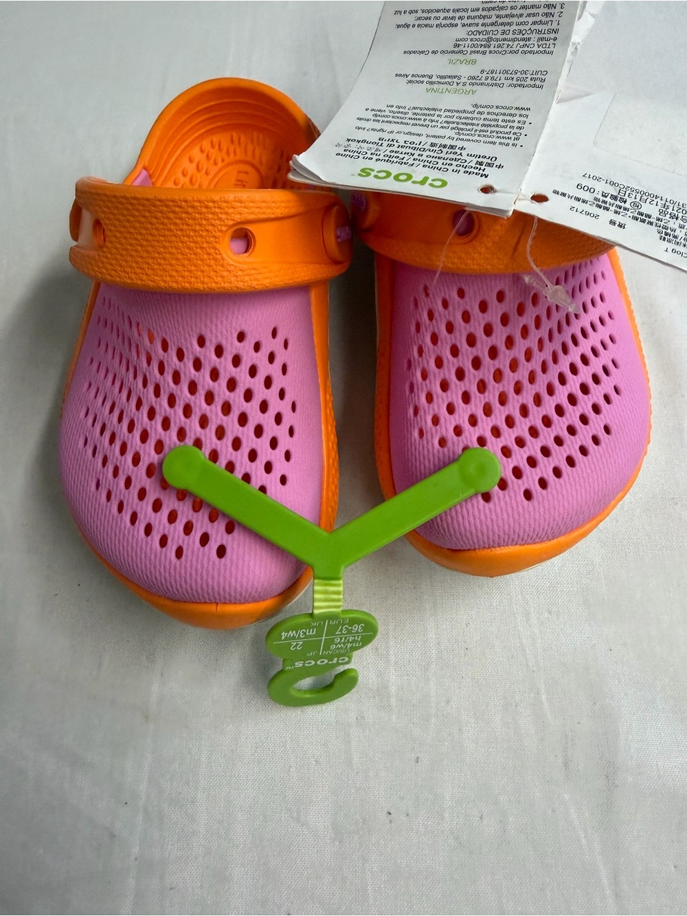 CROCS Kids' Vented Clog in Pink and Orange